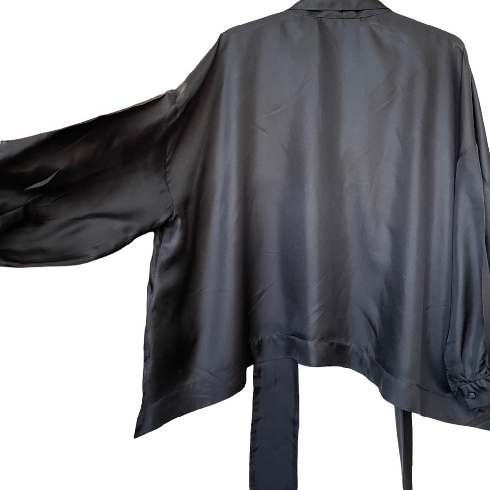 Zara silk boxy bow blouse size M - Picture 6 of 9